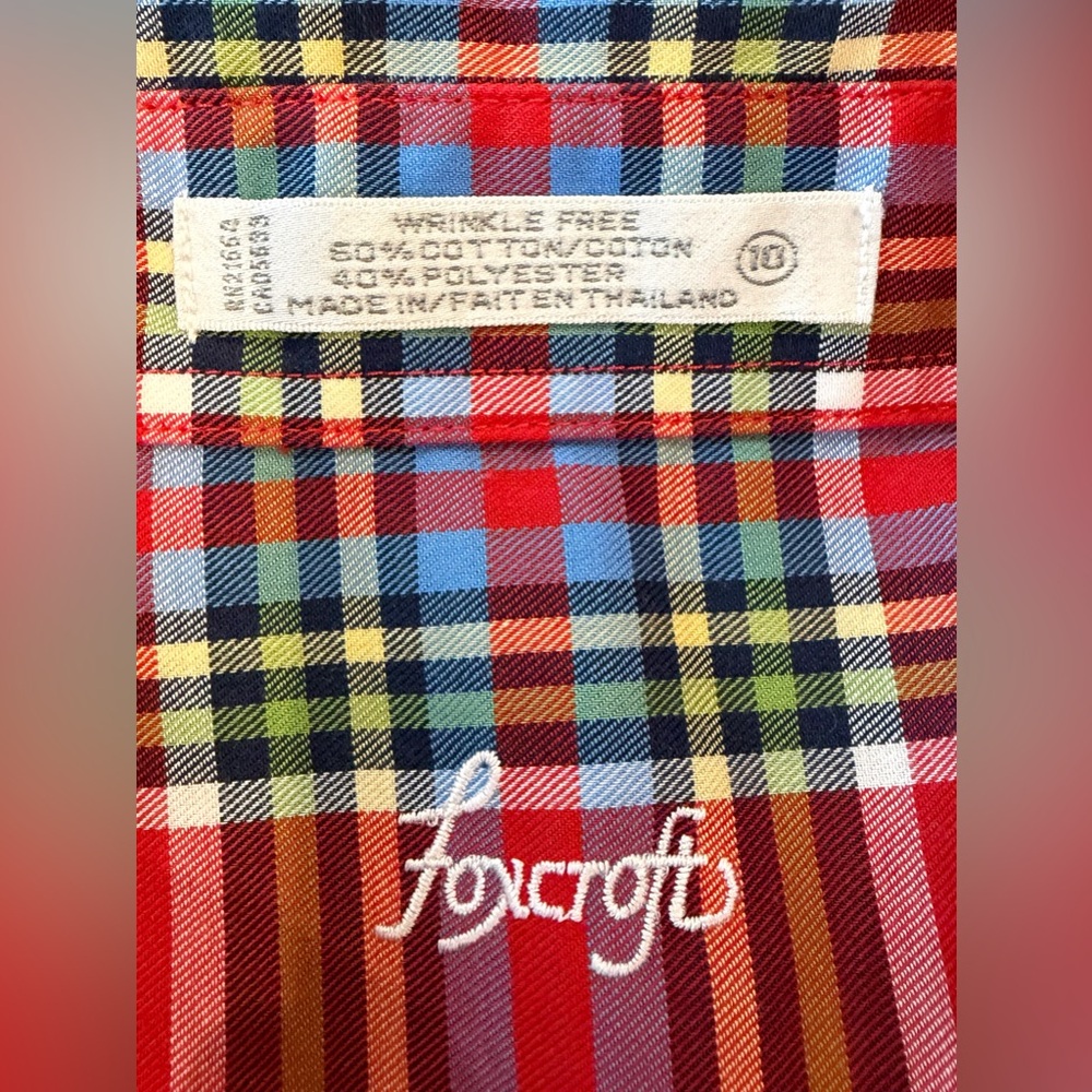 Foxcroft New Wrinkle Free Red and Blue Plaid Button Down Shirt Women’s Size 10 - Picture 10 of 10